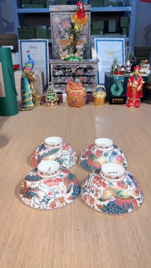 【闪购商品】杯144龙凤刺绣饭碗套四