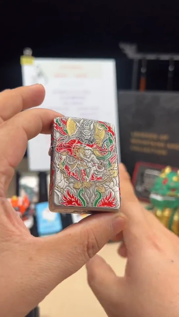 铜钟馗-3D盔甲熏银鎏金珐琅彩