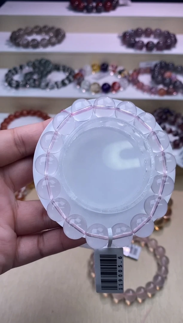 芙蓉石手链未镶嵌粉晶12m+