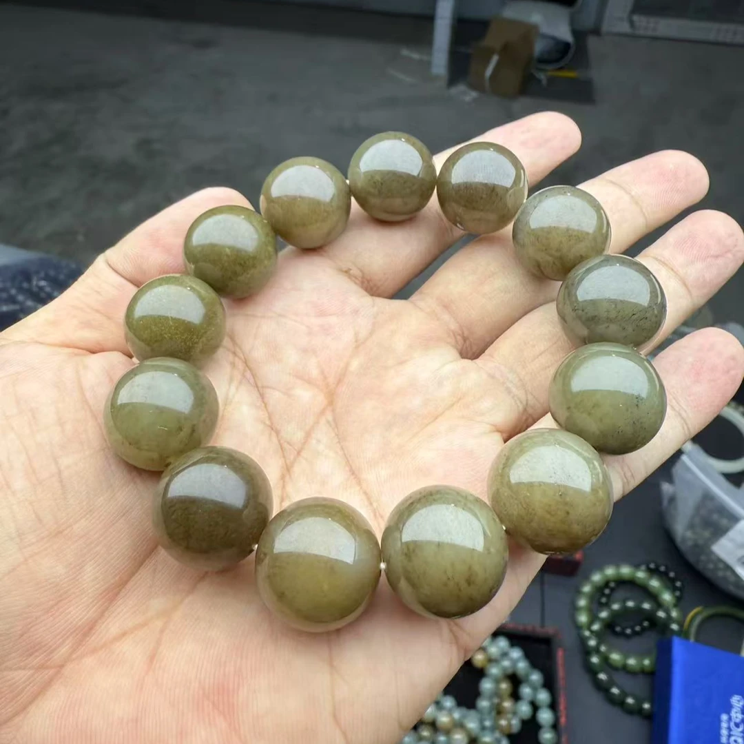 和田玉新疆且末糖手串卡18mm