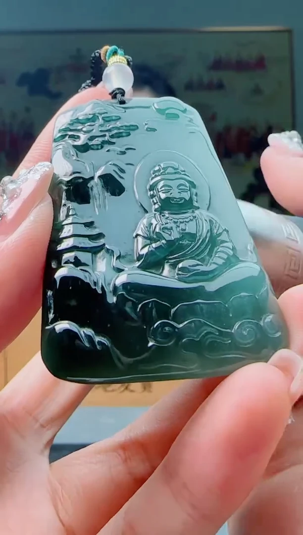 【闪购商品】翡翠颈饰未镶嵌山水观音多样性随机一件发货