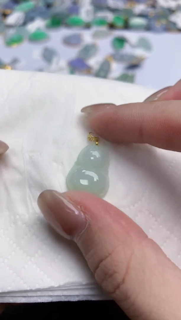 【闪购商品】翡翠颈饰18K金镶嵌天然缅甸翡翠A货