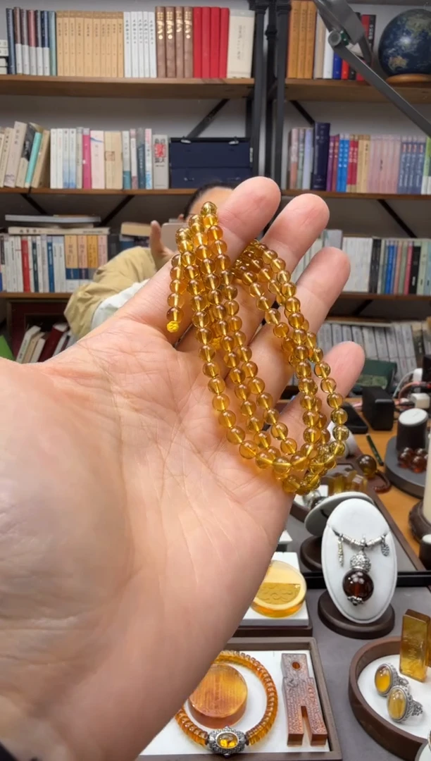 未镶嵌颈饰琥珀108佛珠--多样性发一