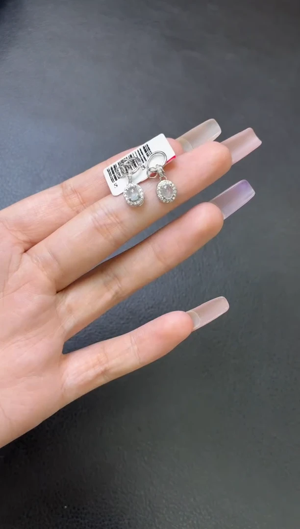 银S925镶嵌翡翠耳饰耳饰