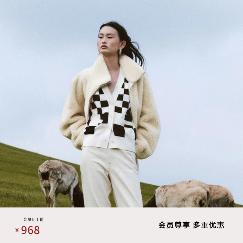 edition毛绒外套保暖秋冬羊羔绒时尚小众立领短款大衣#EBB3COTT06