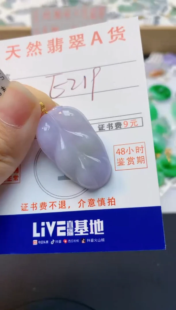 颈饰18K金镶嵌翡翠天然缅甸A货翡翠百元以上9元证书费自理