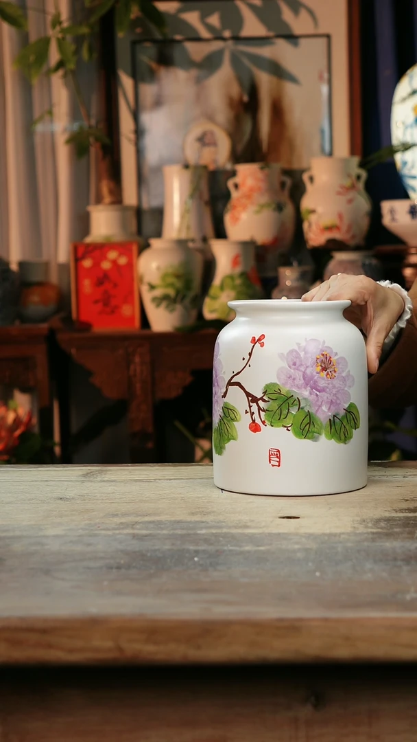【闪购商品】瓷片景德镇纯手工釉下彩精品花瓶