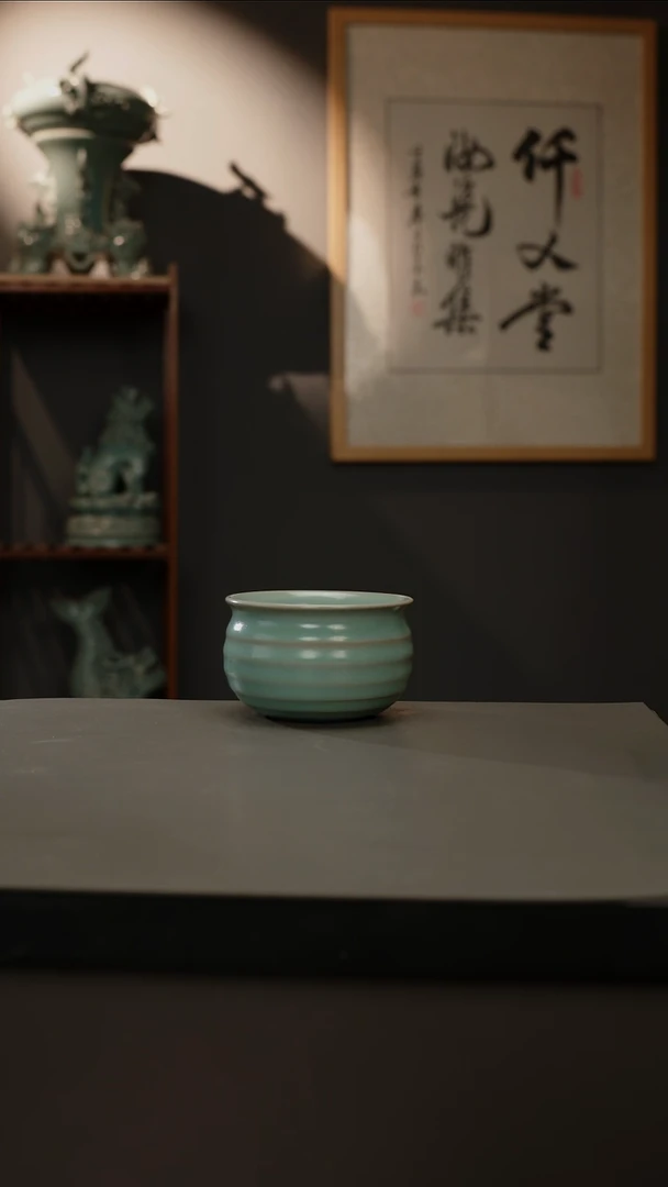 【闪购商品】杯仿古釉原矿 弦纹杯