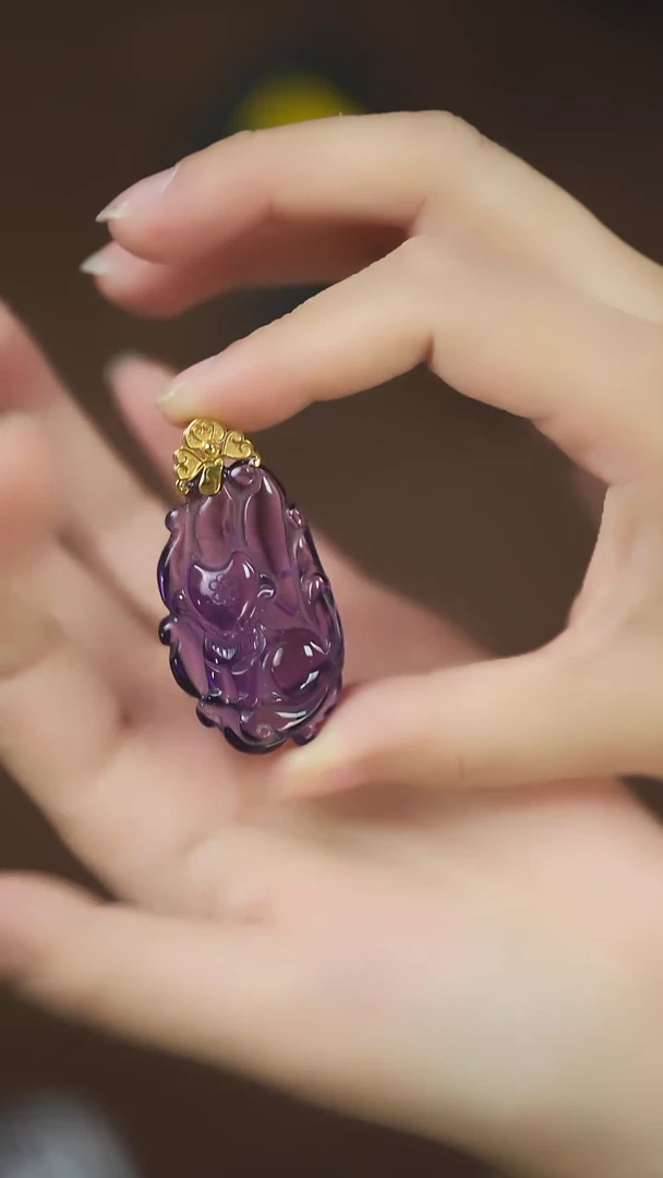 吊坠未镶嵌水晶闪购 紫水晶狐仙