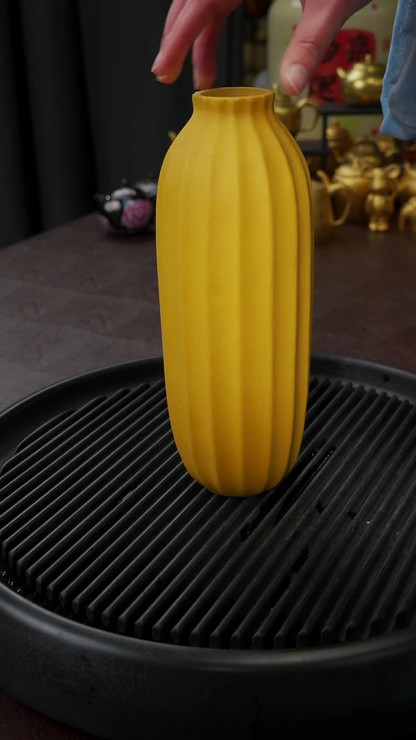 【闪购商品】杯【宜景窑】黄色高花瓶