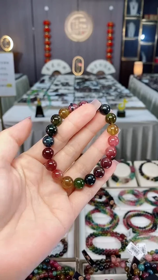 未镶嵌老矿碧玺单圈手串9mm+碧玺hon多样性发一条