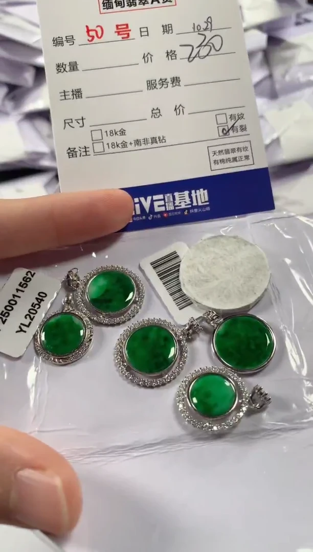 颈饰银S925镶嵌翡翠多样性发货，发一件