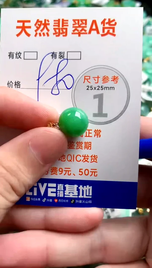 翡翠18K金镶嵌颈饰0297814397