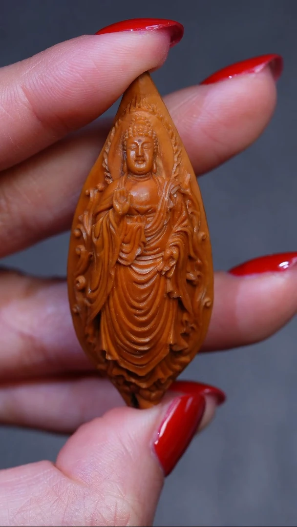 【闪购商品】橄榄核吊坠宋水官生肖羊大日如来