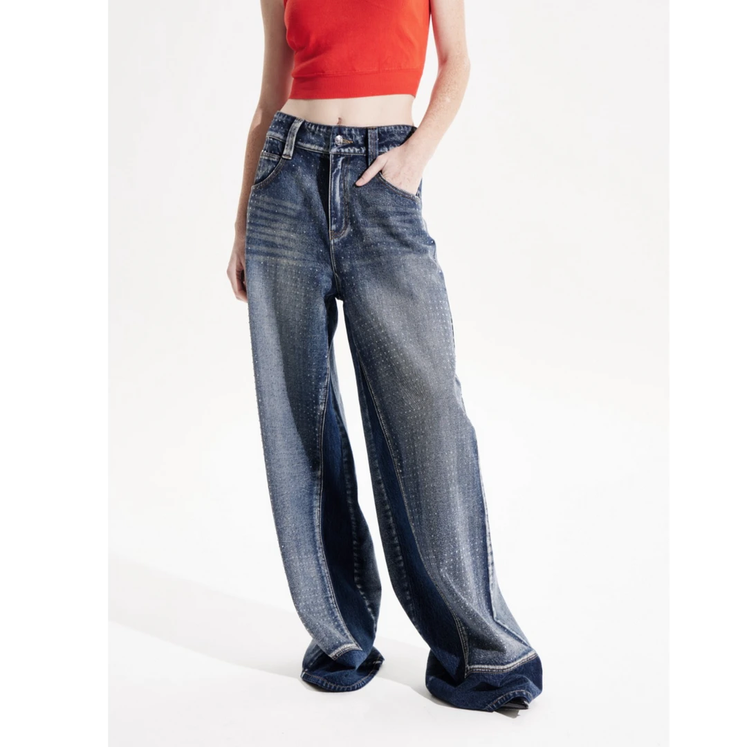 UHOT/诱货设计师品牌25春夏 钉珠渐变休闲直筒裤 ganjue买手店