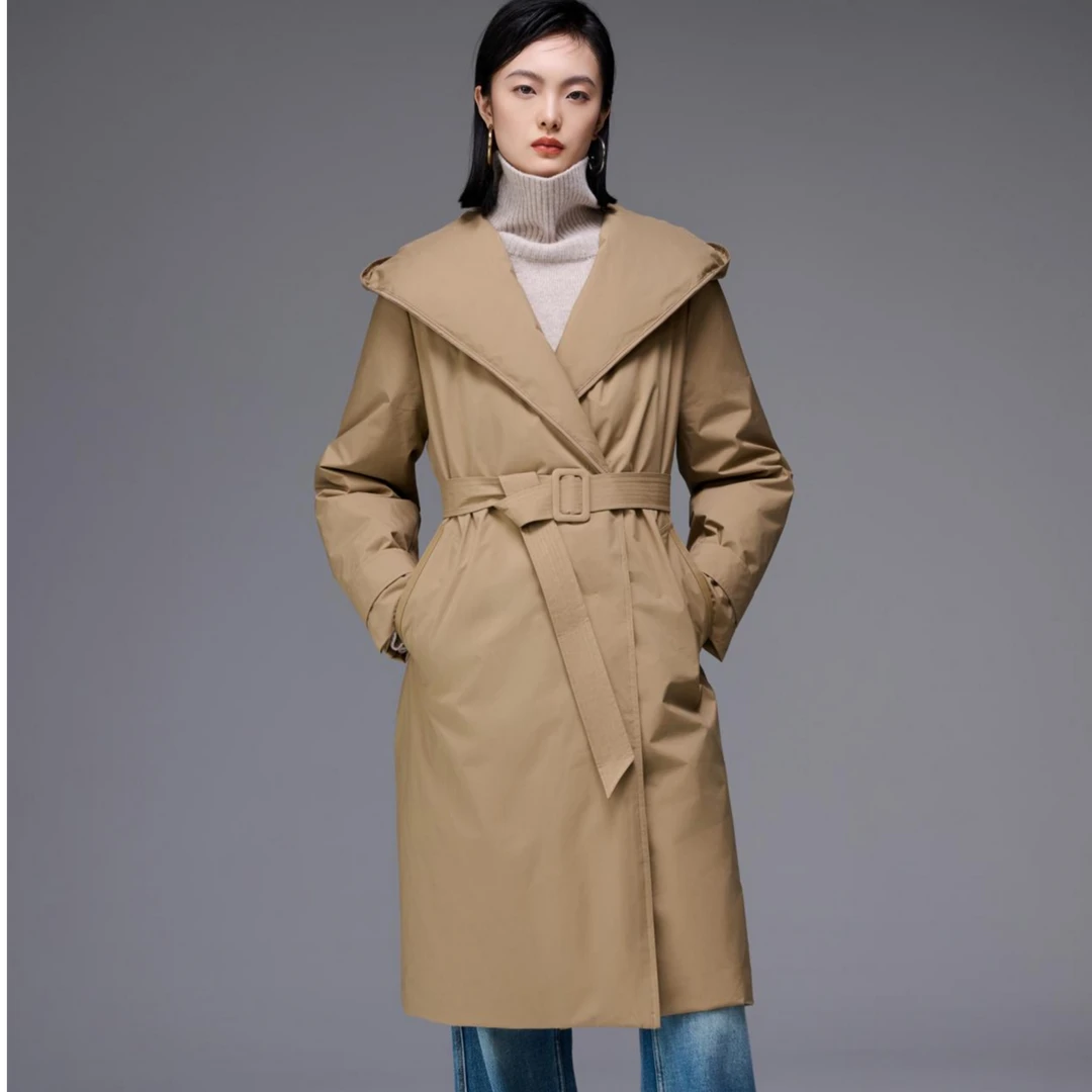 629秋冬长款风衣外套90鹅绒服