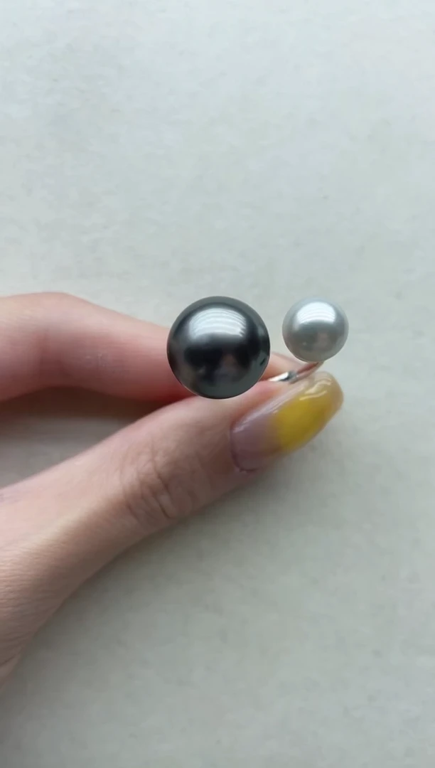 银S925镶嵌海水珍珠戒指38