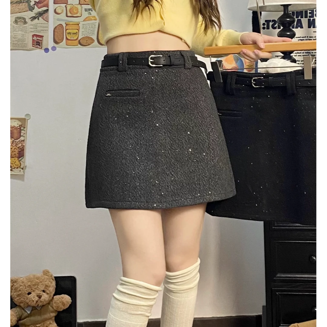 艳艳家 新款满天星温柔显瘦舒适A字短裙