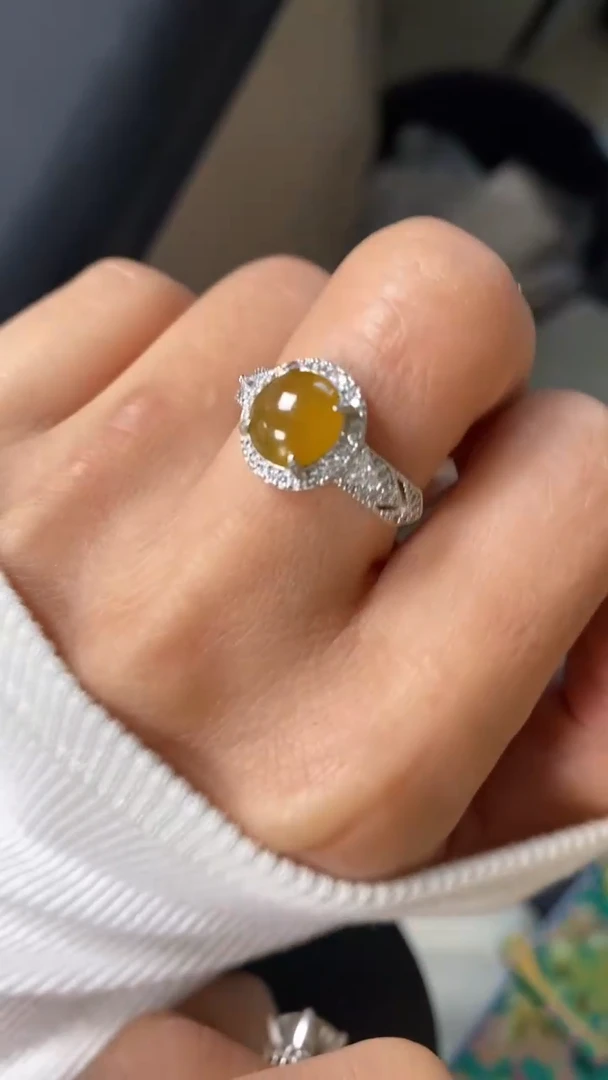 【闪购商品】翡翠戒指银S925镶嵌9620