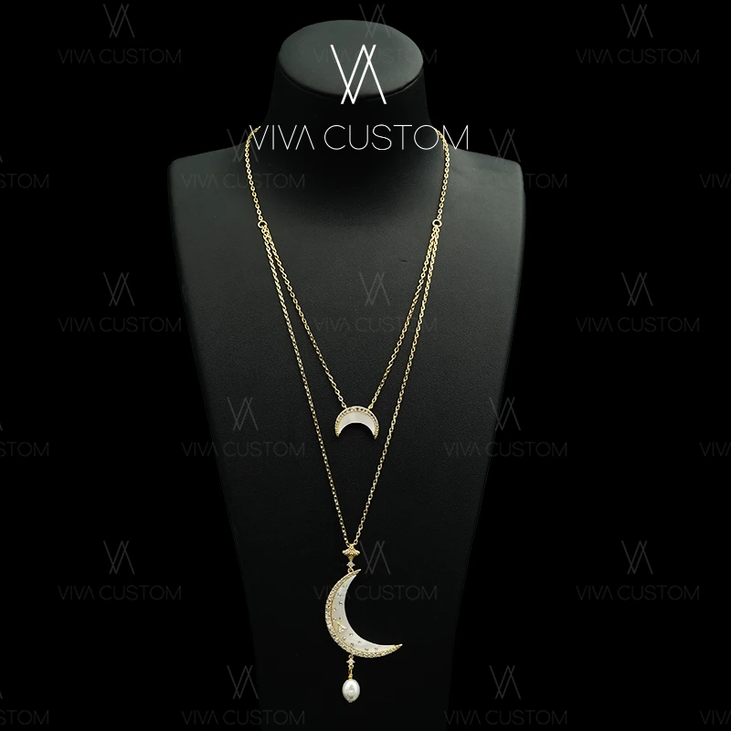 铜合金项链 （精工系列）轻奢百搭气质明月项链