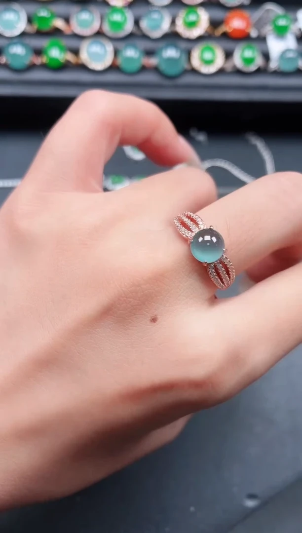 翡翠戒指银S925镶嵌1111111