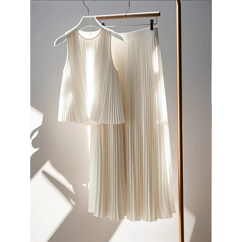 今年流行一整套！漂亮褶皱套装女夏季2025新款高级感气质上衣裙子