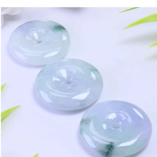 天然缅甸A货翡翠平安扣吊坠 春彩 PAK0799 多样性发货