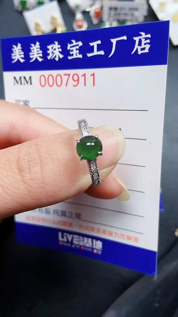 翡翠银S925镶嵌颈饰7911