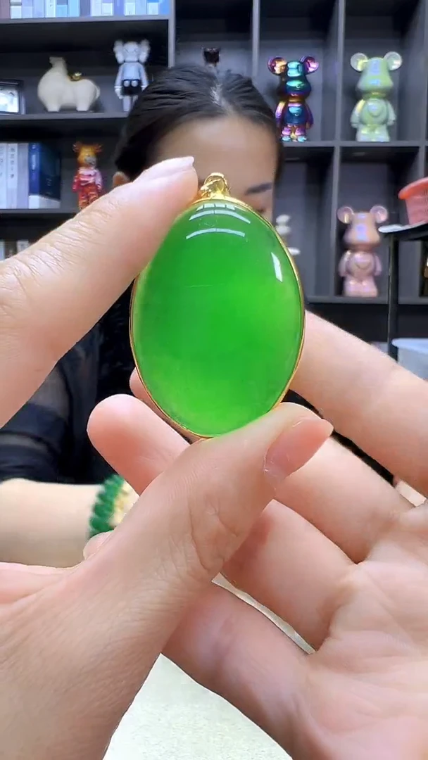 翡翠14K金镶嵌颈饰丹丹diy劲饰