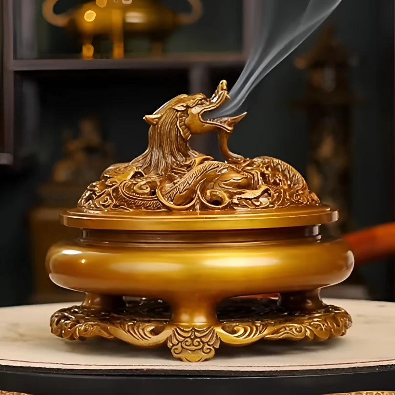 李迎春手工非遗铜香炉 大号飞龙在天熏炉 苏工纯铜精炼失蜡铸造
