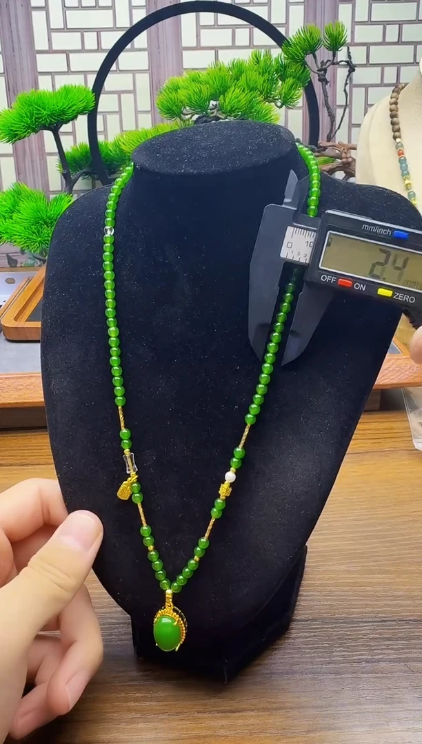 颈饰14K金镶嵌和田玉X161