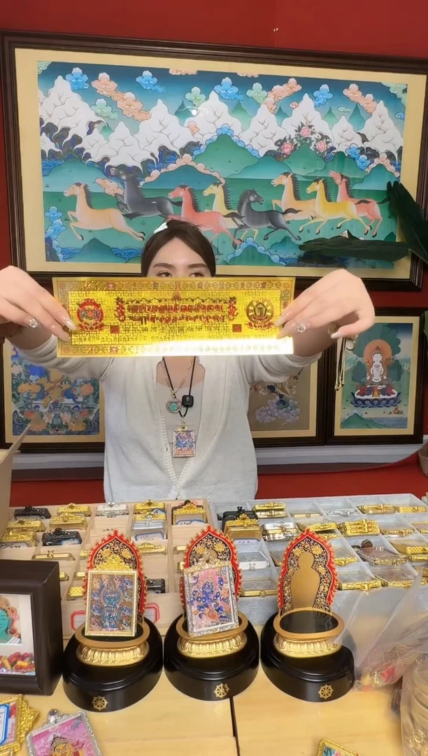 吊坠门贴-热贡纯手绘唐卡