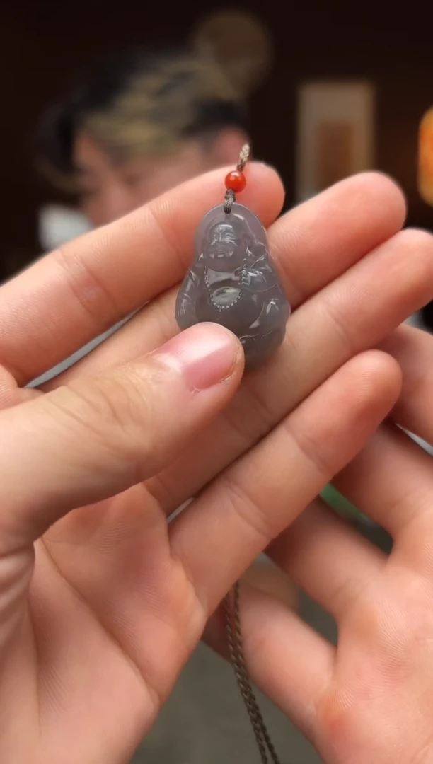 未镶嵌和田玉把件033 和田玉烟紫佛公