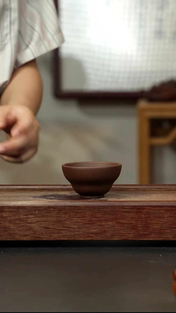 紫砂茶杯紫泥葫芦杯