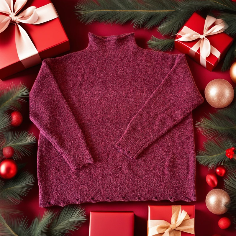 漾.设计师款原创高领净色套头毛衣  24YN 27813