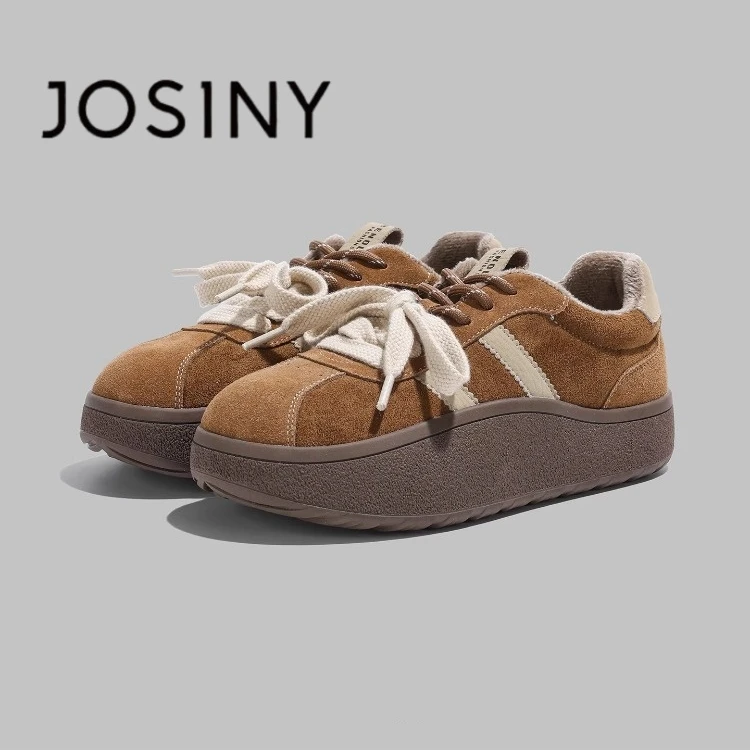 卓诗尼【断码清仓】复古厚底德训鞋女2025新款秋冬松糕休闲鞋板鞋女