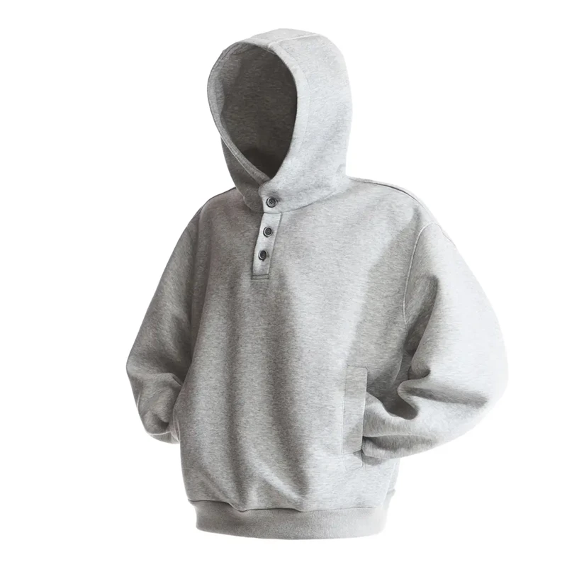 重磅500g美式短宽连帽卫衣男秋冬硬挺宽松大码boxy小众高级感帽衫