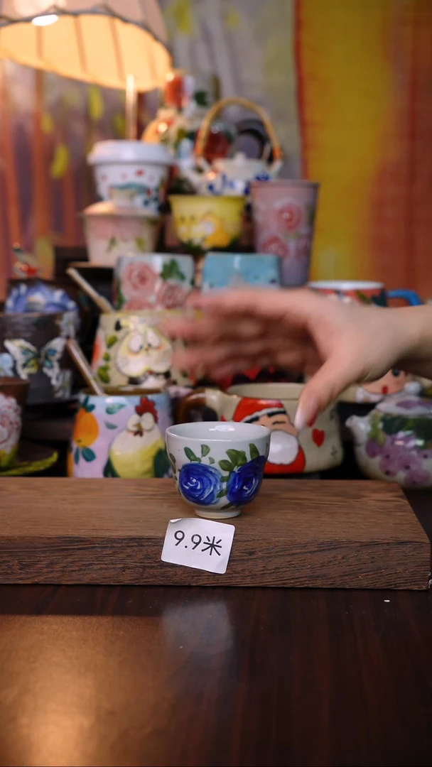 杯子陶泥垚手作 景德镇手工手绘陶瓷器物