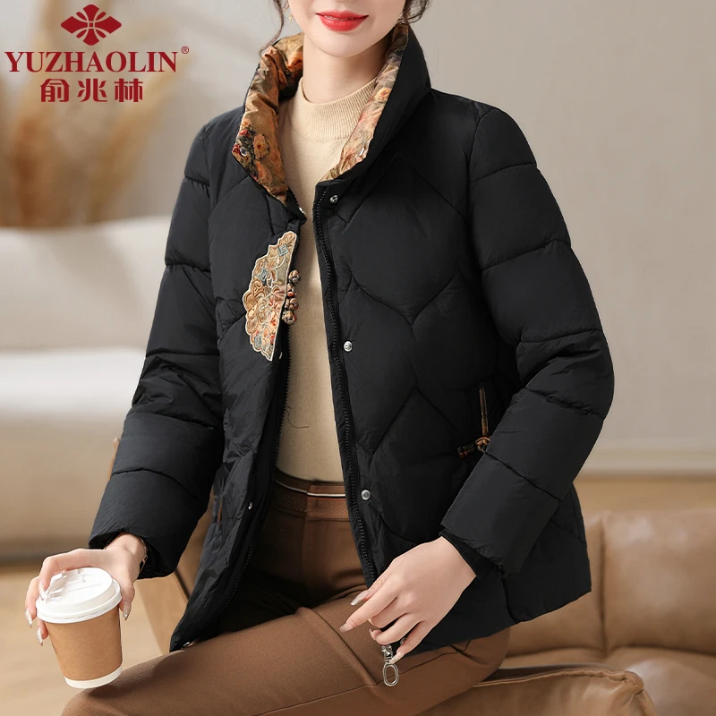 【海豚专属】俞兆林女厚款棉服保暖立领连帽时尚女士轻薄冬季冬装