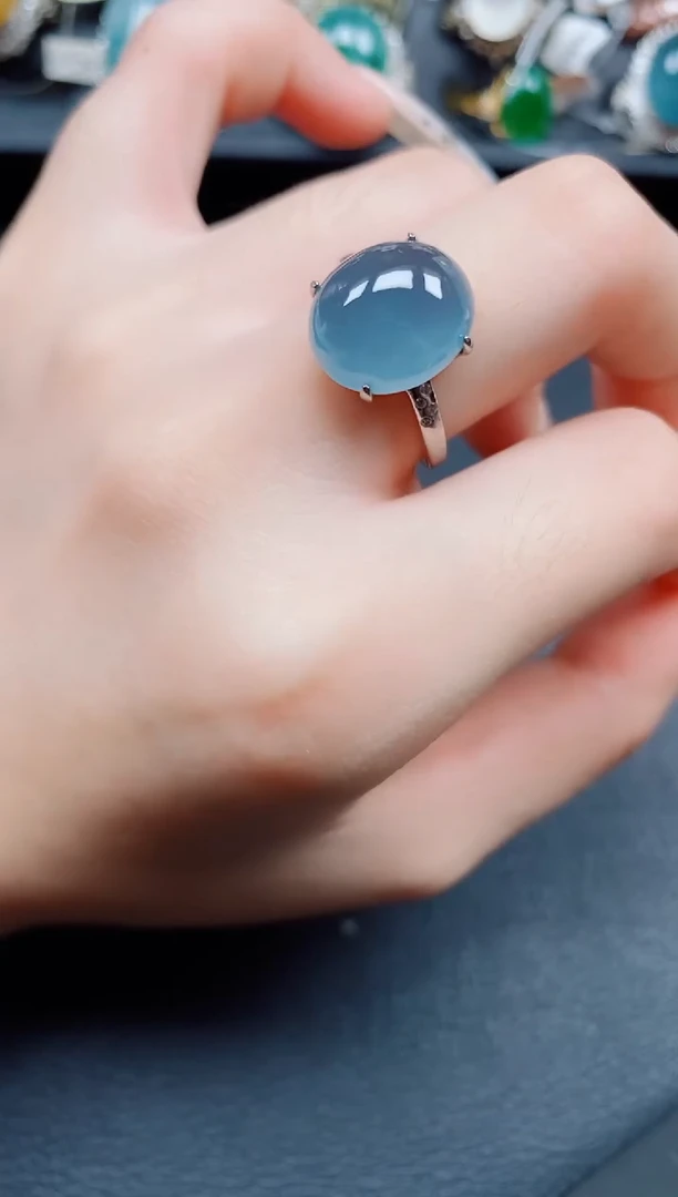 银S925镶嵌戒指翡翠翡翠