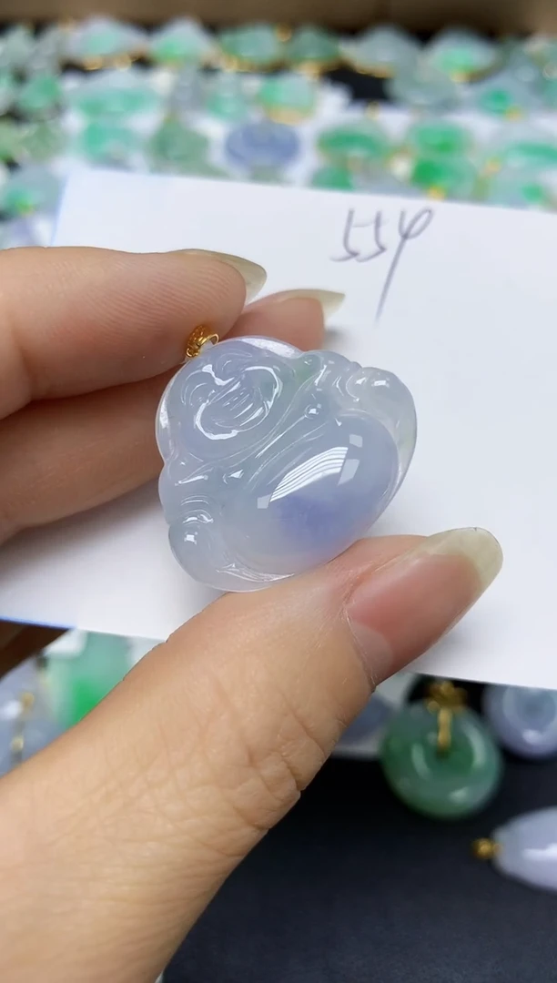 翡翠18K金镶嵌颈饰 天然翡翠A货
