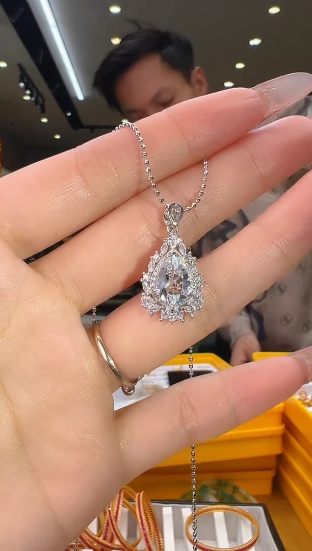 【闪购商品】海蓝宝石颈饰银S925镶嵌【SG】0210023