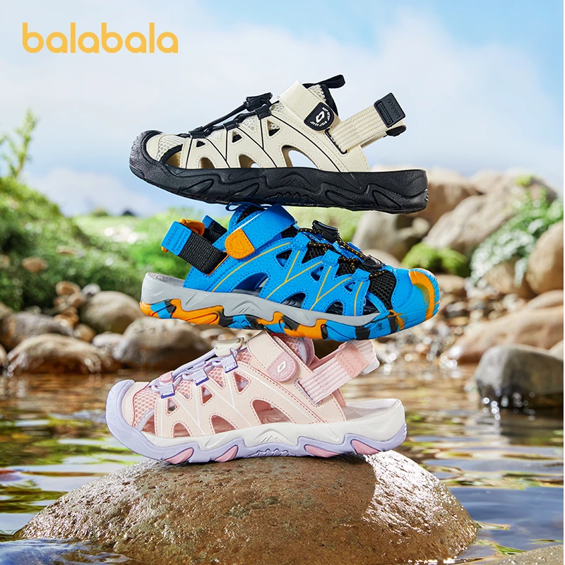 巴拉巴拉童鞋儿童运动凉鞋男童女童鞋子透气2025夏新款防滑溯溪鞋