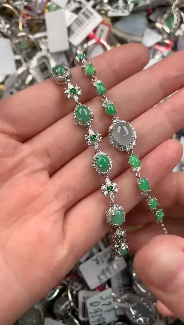 银S925镶嵌戒指翡翠222          10