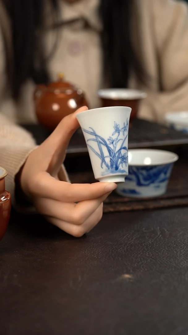 【闪购商品】杯HLX陶瓷兰花闻香杯 随机