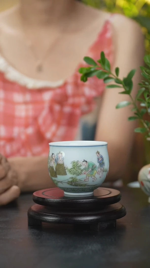 景德镇手工农耕图杯