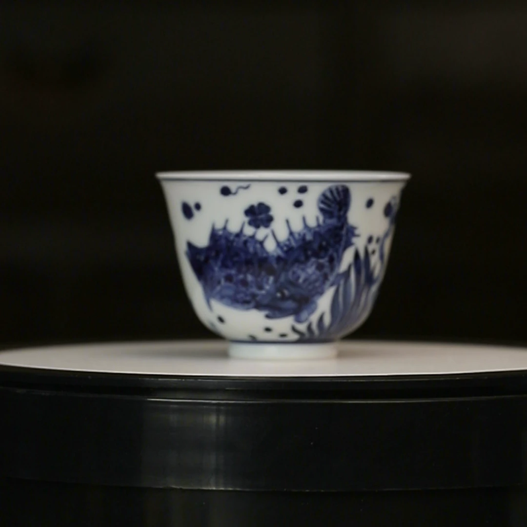 12.23/m2c61/甫生雅集/青花鱼藻纹主人杯