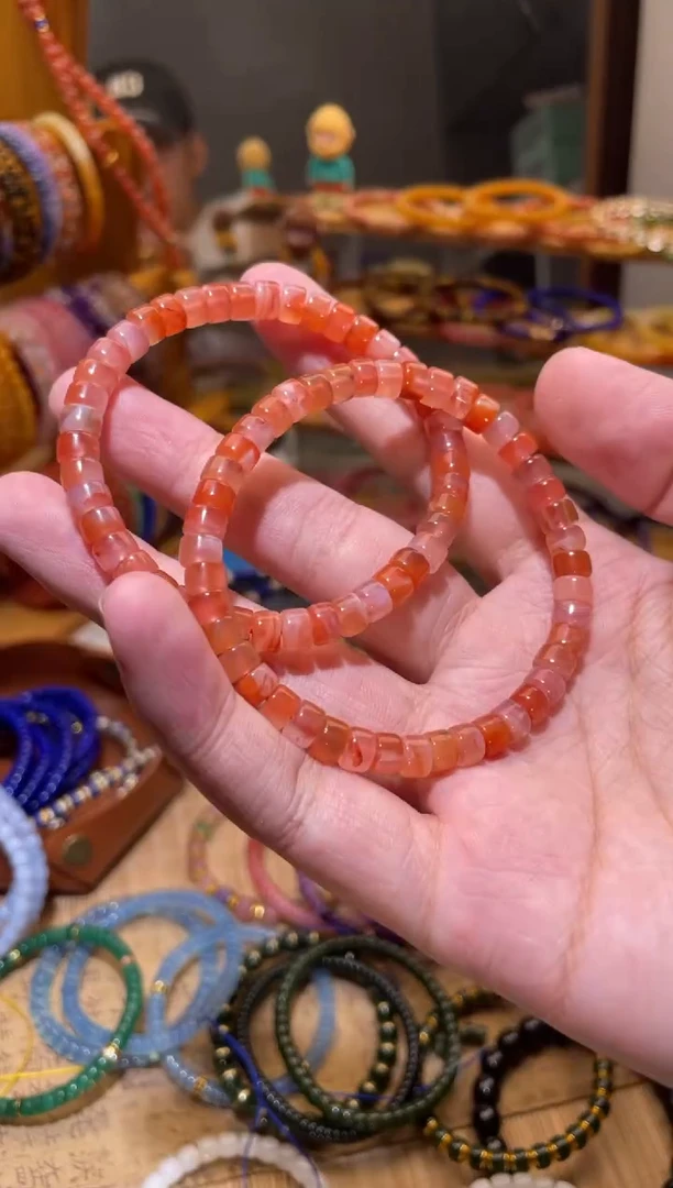玛瑙/玉髓手串未镶嵌6m药片南红手串