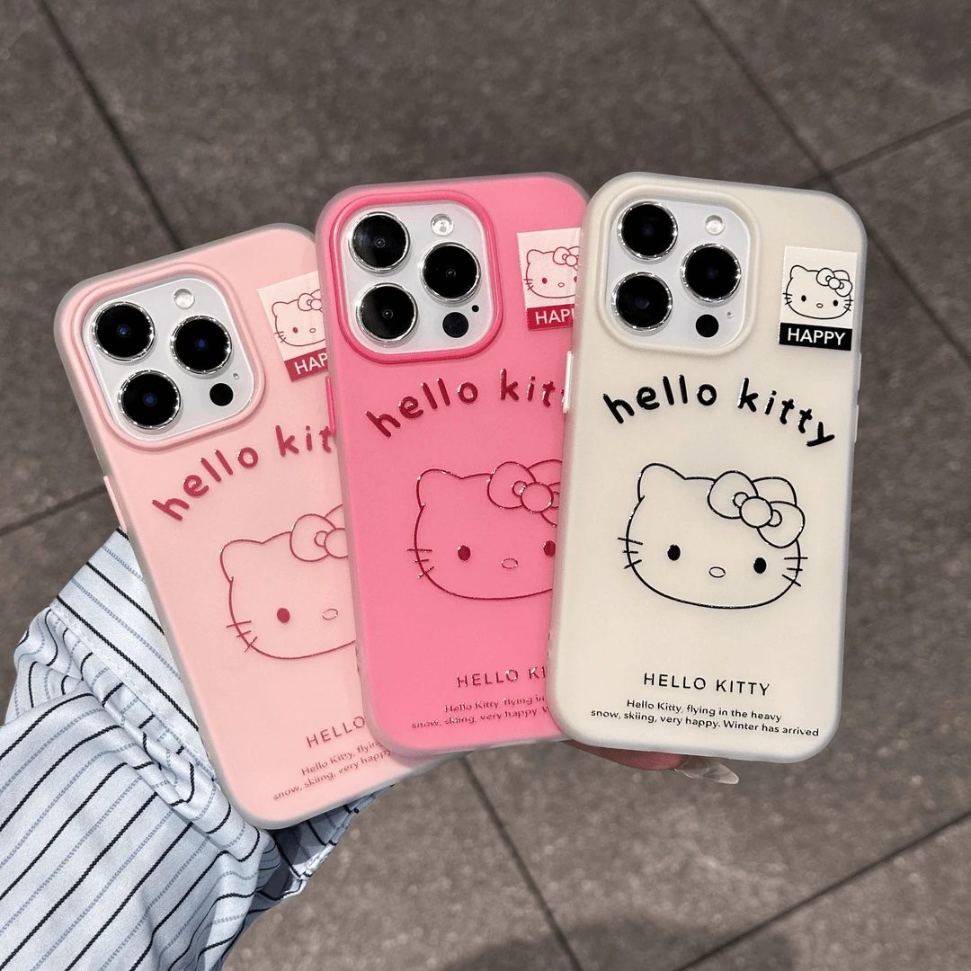 简约凯蒂猫适用苹果16手机壳iphone15/14磨砂13pro12/11/XS防摔壳