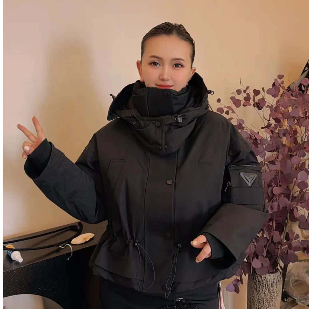 【新疆包邮】2162立领连帽羽绒服休闲风收腰服显瘦短款时尚冬季